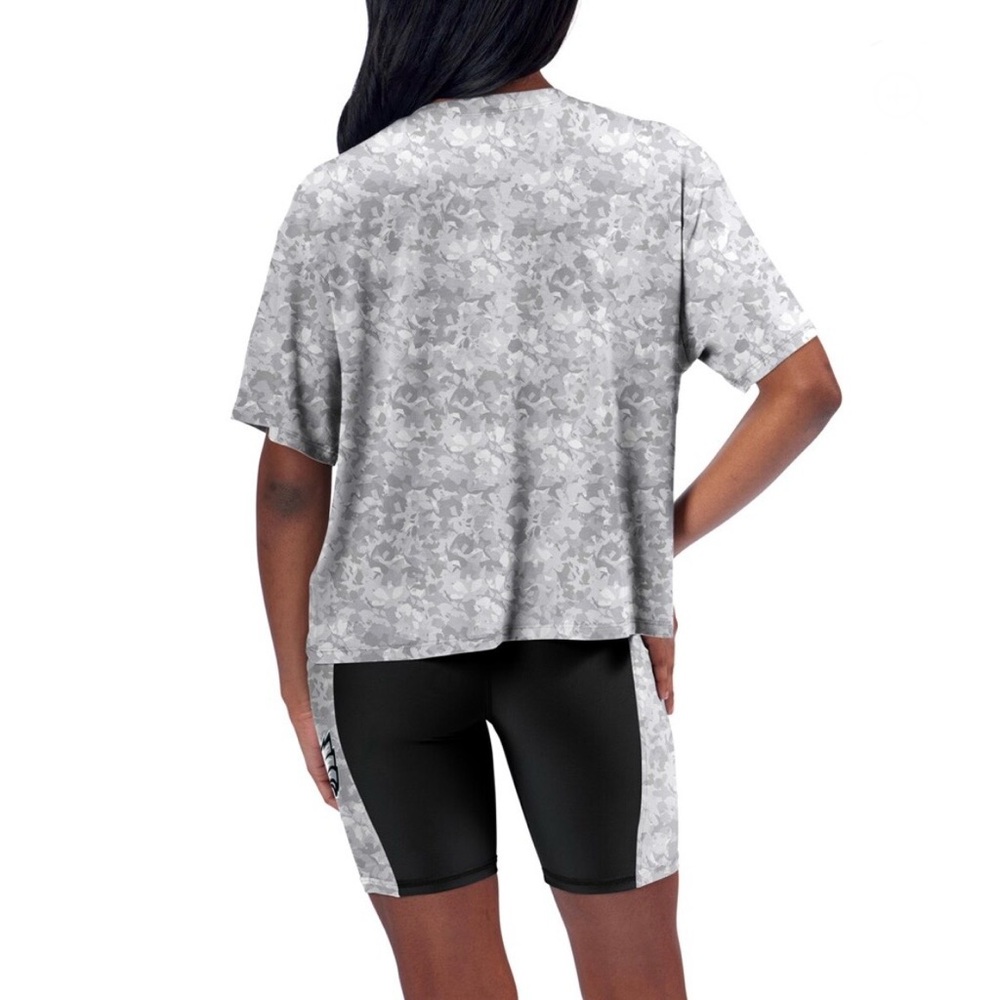 Women's Philadelphia Eagles Certo Gray Cropped Turnout Shirt, Medium - Picture 2 of 11